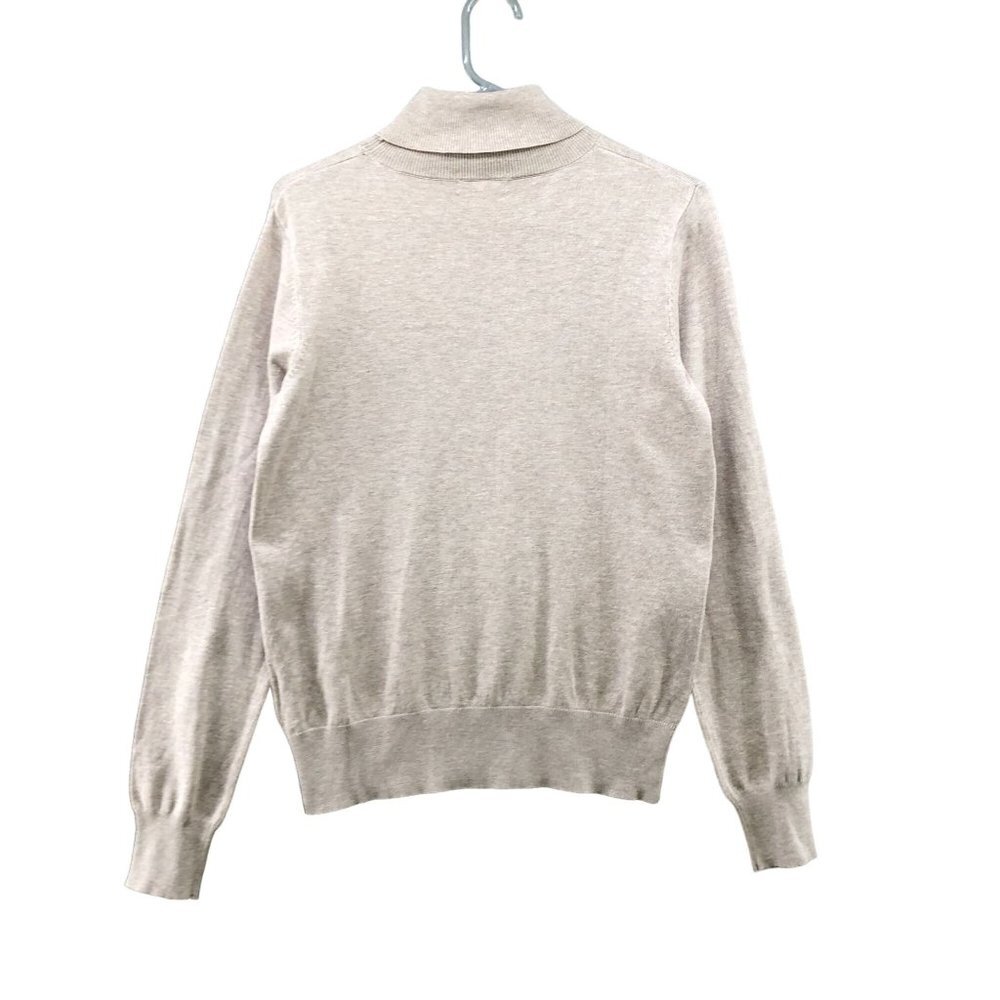 NWT H&M Turtleneck Sweater Womens S Beigeโ Tight Knit Viscose Relaxed Viscose